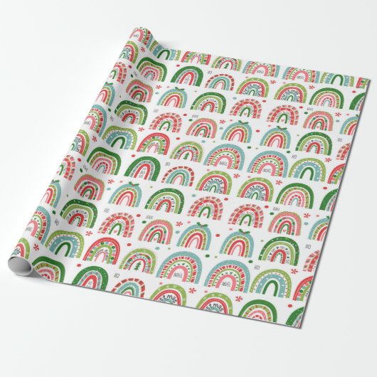 Festive Christmas Modern Rainbow Pattern Geschenkpapier (Ungerollt)