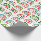 Festive Christmas Modern Rainbow Pattern Geschenkpapier (Ecke)