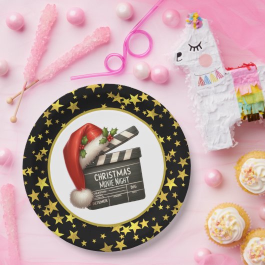 Festive Christmas Movie night party Pappteller (Party)