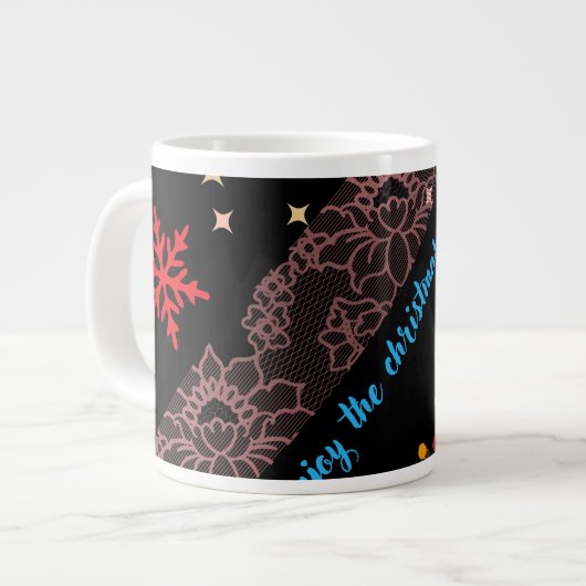 Festive Christmas Mug – Merry Holidays Coffee Cup Jumbo-Tasse (Vorderseite Links)