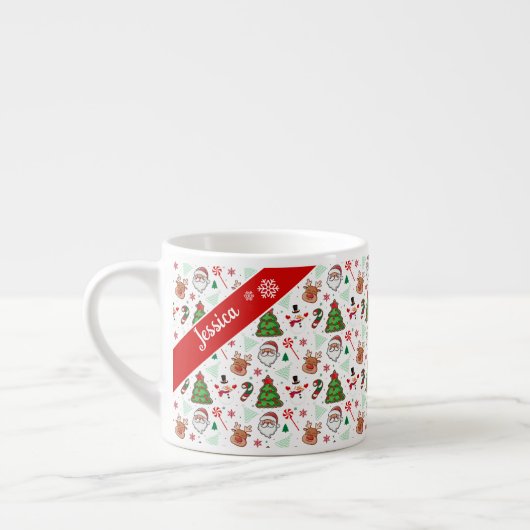 Festive Christmas Mug – Santa & Reindeer Espressotasse (Links)