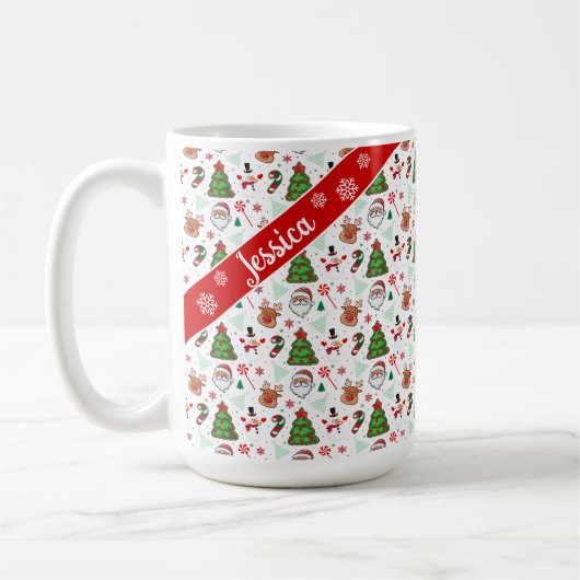 Festive Christmas Mug – Santa & Reindeer Kaffeetasse (Links)