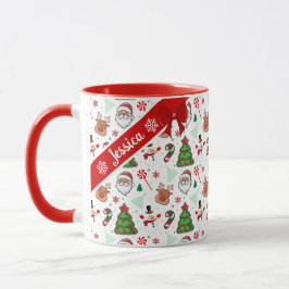 Festive Christmas Mug – Santa & Reindeer Tasse