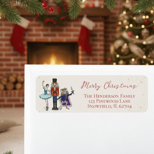 Festive Christmas Nutcracker Ballet Return Address