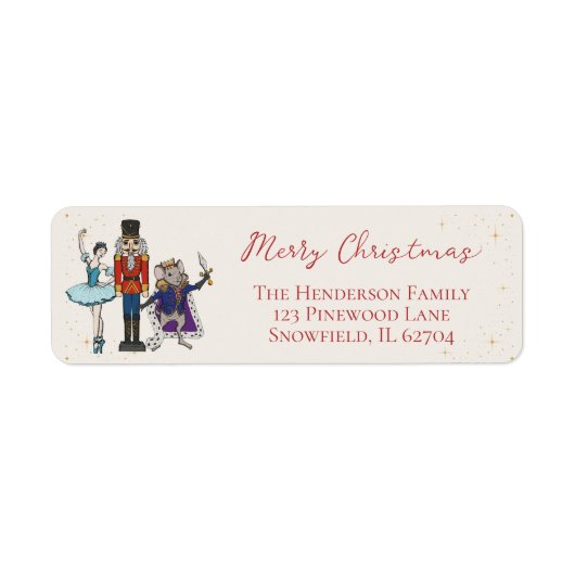 Festive Christmas Nutcracker Ballet Return Address (Vorne)