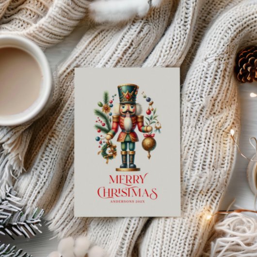 Festive Christmas Nutcracker Custom Photo Postkarte