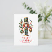 Festive Christmas Nutcracker Custom Photo Postkarte (Stehend Vorderseite)