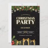Festive Christmas Party Invitation Einladung (Vorderseite)