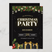 Festive Christmas Party Invitation Einladung (Vorne/Hinten)