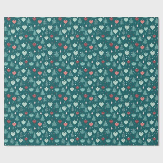 Festive Christmas Pattern Geschenkpapier (Flach)
