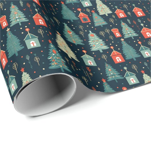 Festive Christmas Pattern Geschenkpapier (Rolleneckpunkt)