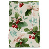 Festive Christmas Pattern Gift Bag Mittlere Geschenktüte (Rückseite)