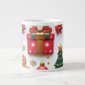 Festive Christmas Pattern Jumbo-Tasse (Vorderseite)