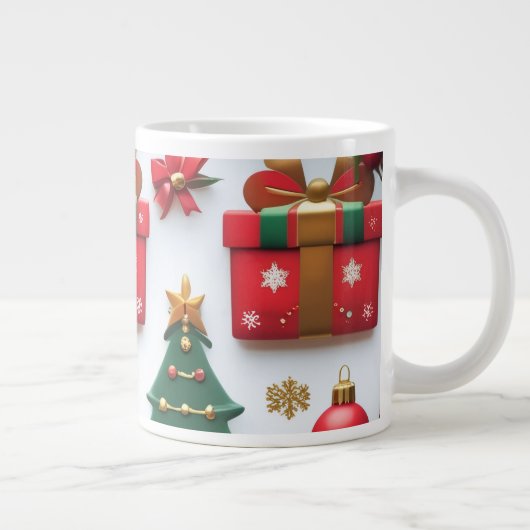 Festive Christmas Pattern Jumbo-Tasse (Rechts)