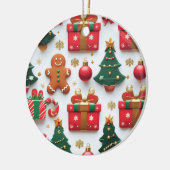 Festive Christmas Pattern Keramik Ornament (Links)