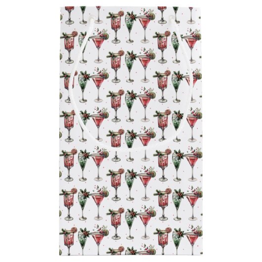 Festive Christmas Pattern Kleine Geschenktüte (Rückseite)