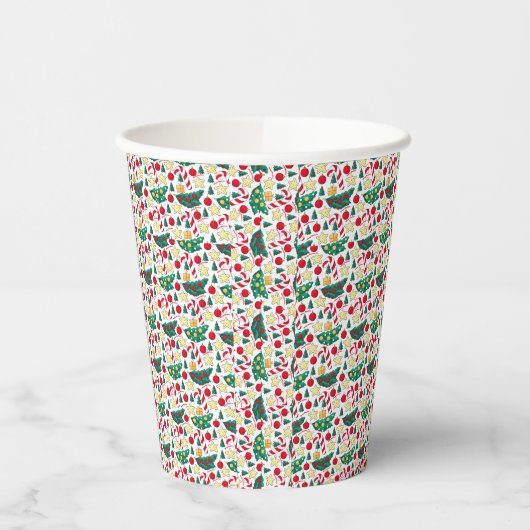 Festive Christmas Pattern Paper Cup Pappbecher (Links)