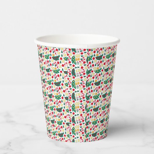 Festive Christmas Pattern Paper Cup Pappbecher (Rechts)
