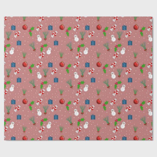 Festive Christmas Pattern Wrapping Paper | Cute Sn Geschenkpapier (Flach)
