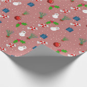 Festive Christmas Pattern Wrapping Paper | Cute Sn Geschenkpapier (Ecke)