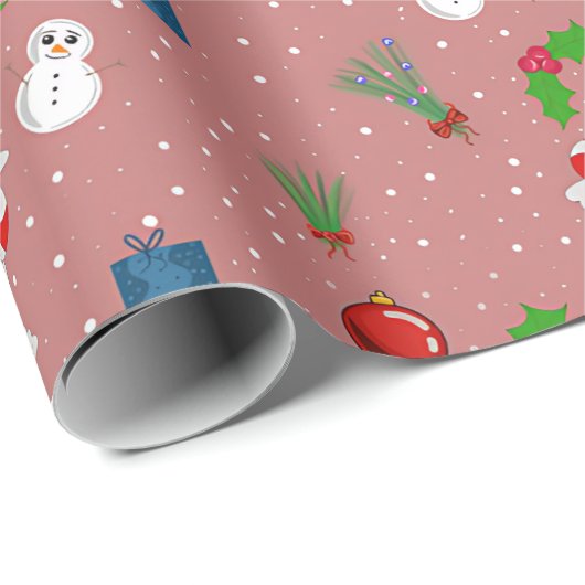 Festive Christmas Pattern Wrapping Paper | Cute Sn Geschenkpapier (Rolleneckpunkt)