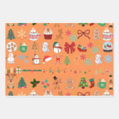 Festive Christmas Pattern Wrapping Paper Geschenkpapier Set (Vorderseite 2)