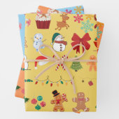 Festive Christmas Pattern Wrapping Paper Geschenkpapier Set (Beispiel)