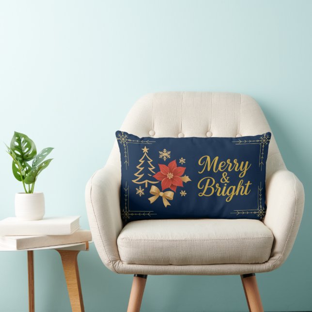 Festive Christmas Pillow | Holiday Home Décor & Co Lendenkissen (Stuhl )