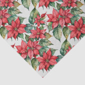 Festive Christmas Poinsettia in Watercolor Seidenpapier (Detail)