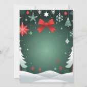 Festive Christmas Red Bow, Snowflakes & Winter Ankündigung (Rückseite)