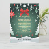 Festive Christmas Red Bow, Snowflakes & Winter Ankündigung (Stehend Vorderseite)