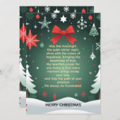 Festive Christmas Red Bow, Snowflakes & Winter Ankündigung (Vorne/Hinten)