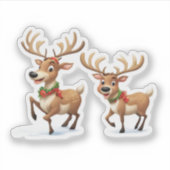 Festive Christmas Reindeer Aufkleber (Vorderseite)