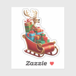 Festive Christmas Reindeer Sticker