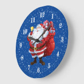 Festive Christmas Santa Holiday Large Clock Große Wanduhr (Winkel)