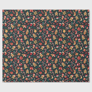 Festive Christmas Seamless Pattern – Candy Canes, Geschenkpapier