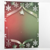 Festive Christmas Snowflake Frame with Stars  Dreifach Gefaltete Karte (Innen Erste Seite)