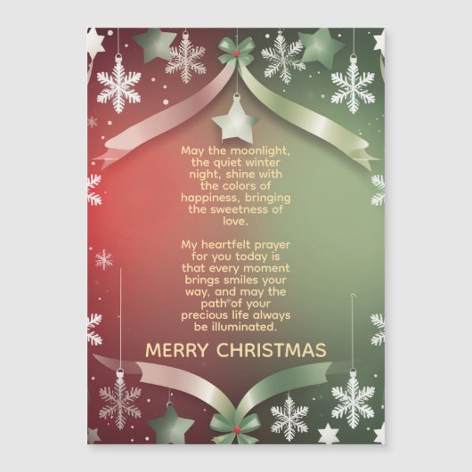 Festive Christmas Snowflake Frame with Stars Magnetkarte (Vorderseite)