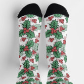 Festive Christmas Socks on White – Holiday Cheer Socken (Oben)