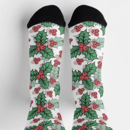Festive Christmas Socks on White – Holiday Cheer Socken