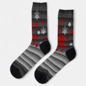 Festive Christmas Socks Reindeer Knit Print Socks Socken (Linkes Detail)