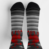 Festive Christmas Socks Reindeer Knit Print Socks Socken (Oben)