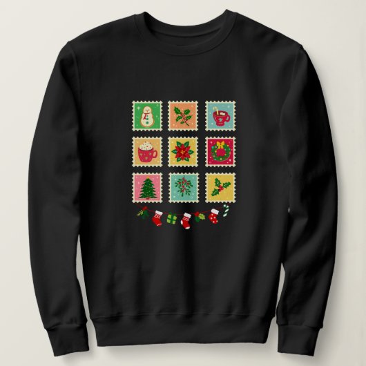 "Festive Christmas Stamp Collection Sweatshirt (Design vorne)