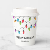 Festive Christmas String Lights Personalized Pappbecher (Rückseite)
