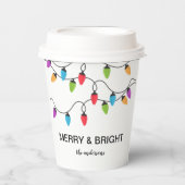 Festive Christmas String Lights Personalized Pappbecher (Vorderseite)