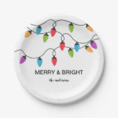 Festive Christmas String Lights Personalized Pappteller (Vorderseite)