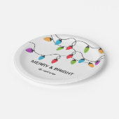 Festive Christmas String Lights Personalized Pappteller (Schrägansicht)