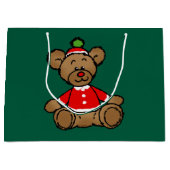 Festive Christmas Teddy Bear Design Große Geschenktüte (Vorderseite)