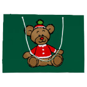 Festive Christmas Teddy Bear Design Große Geschenktüte (Rückseite)