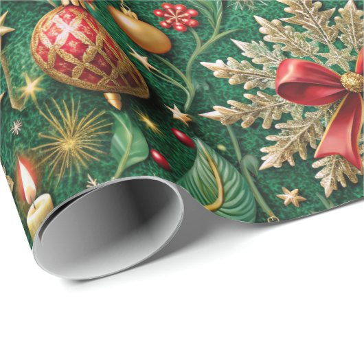 Festive Christmas Theme Colorful Pattern Geschenkpapier (Rolleneckpunkt)